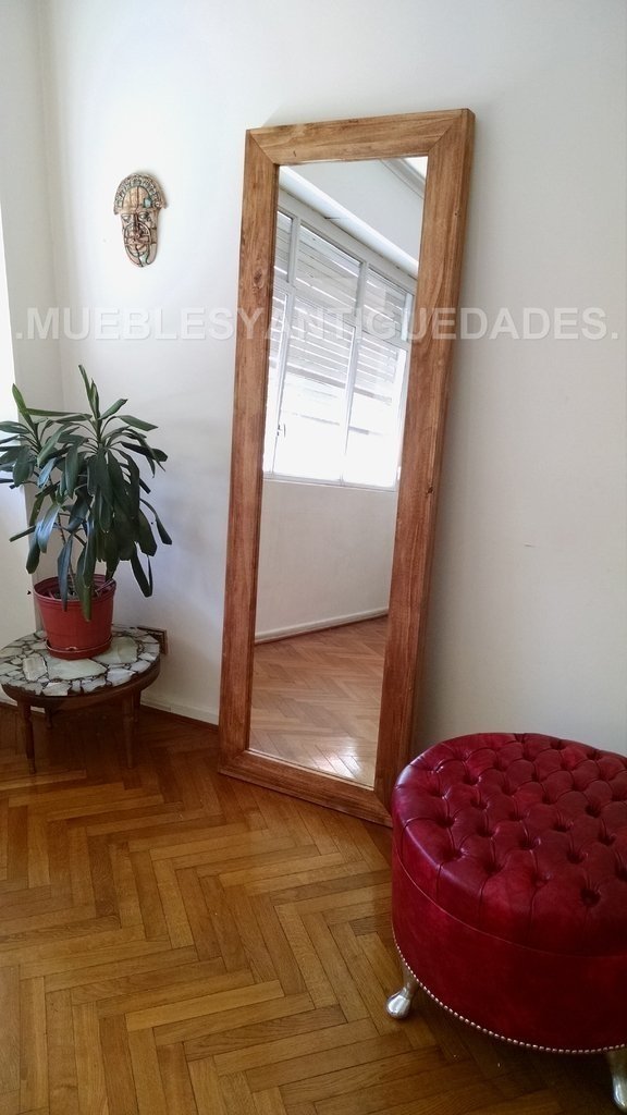 Espejo de pie con marco en madera maciza reciclada lustre al ...
