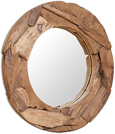 Tuduo Espejo Decorativo de Teca 80 cm Redondo,Espejos Decorativos ...
