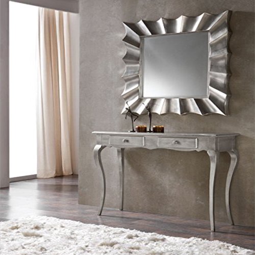 Espejo decorativo de pared cuadrado plata | Espejos de pared ...
