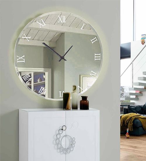 RELOJ ESPEJO CON LED CASUAL | Espejo con led, Relojes decorativos ...