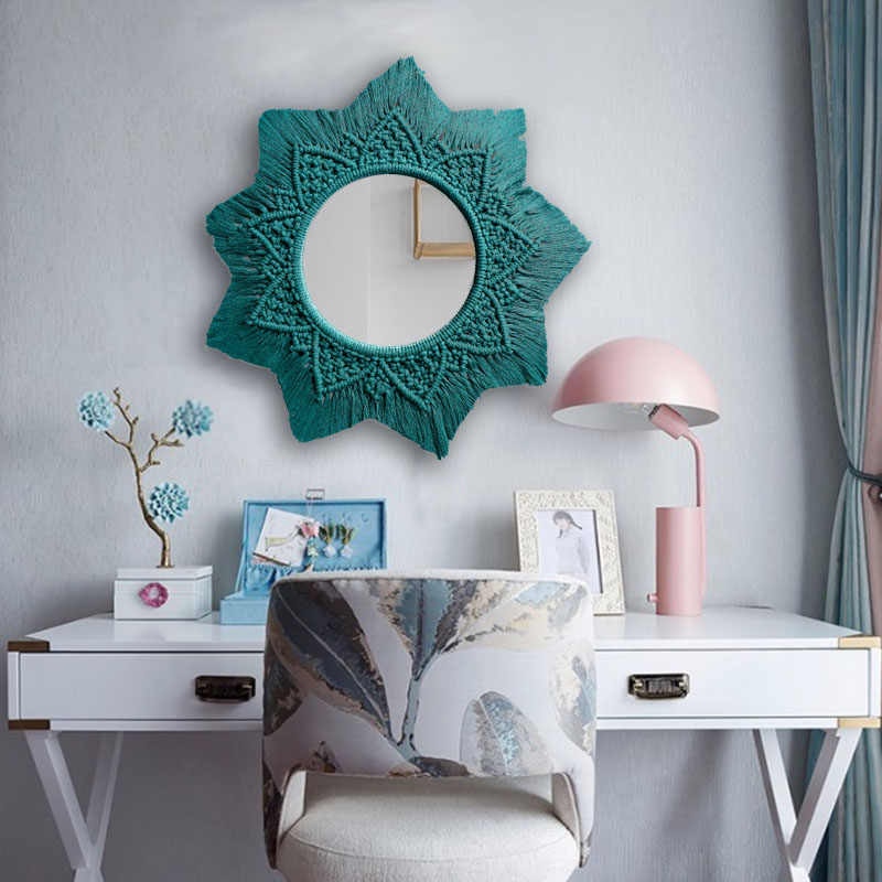 Espejos decorativos bohemios para colgar en la pared, tapiz de ...
