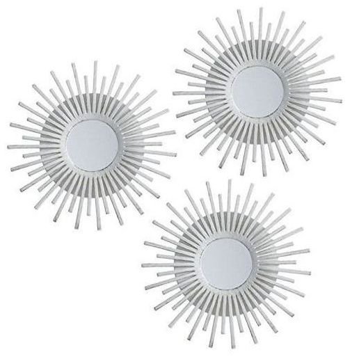 Juego de 3 espejos de pared blancos decorativos | Espejos de pared ...