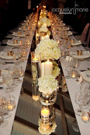 Espejos como caminos de mesa - Directorio de Bodas LaCelebracion.com